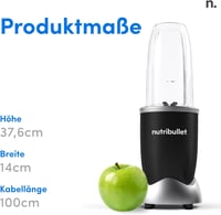 NutriBullet Pro 900W Turmixgép Fekete - Gyors Smoothie Készítő 700ml Pohárral 7