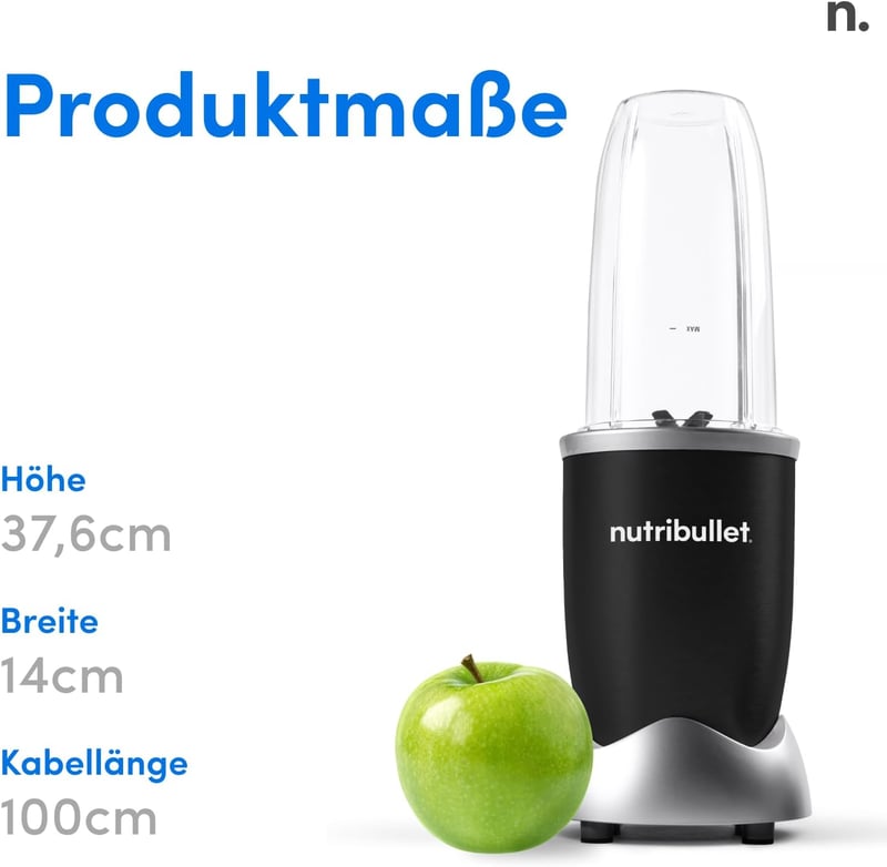 NutriBullet Pro 900W Turmixgép Fekete - Gyors Smoothie Készítő 700ml Pohárral