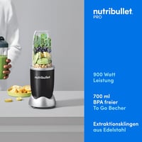 NutriBullet Pro 900W Turmixgép Fekete - Gyors Smoothie Készítő 700ml Pohárral 2