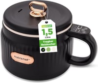 NutriChef 1.6L Hordozható Elektromos Rizsfőző & Ebédkészítő 6 Funkcióval Fekete 1