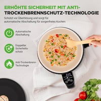 NutriChef 1.6L Hordozható Elektromos Rizsfőző & Ebédkészítő 6 Funkcióval Fekete 5