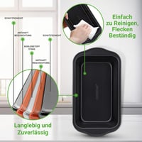 Sada 6 kusov foriem na pečenie chleba NutriChef – Prémiová súprava foriem z uhlíkovej ocele s nepriľnavým povrchom, 30,5x16x8,6 cm, vhodné do rúry do 230 °C, bez PFOA 3