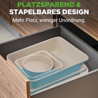 Sada 6 kusov plechov na pečenie a foriem na chlieb NutriChef – uhlíková oceľ s keramickým nepriľnavým povrchom – na pečenie tort, chleba, lasagní – tyrkysová 3