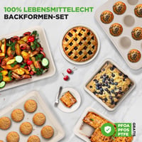 Sada 6 kusov plechov na pečenie a foriem na chlieb NutriChef – uhlíková oceľ s keramickým nepriľnavým povrchom – na pečenie tort, chleba, lasagní – tyrkysová 5