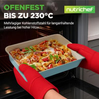 Sada 6 kusov plechov na pečenie a foriem na chlieb NutriChef – uhlíková oceľ s keramickým nepriľnavým povrchom – na pečenie tort, chleba, lasagní – tyrkysová 2