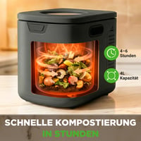 NutriChef električni kućni komposter 3,8 L – Pametni stolni komposter s 2 ugljena filtera, sustavom za uklanjanje neugodnih mirisa, 3 automatska načina rada, uk 3