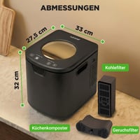 NutriChef električni kućni komposter 3,8 L – Pametni stolni komposter s 2 ugljena filtera, sustavom za uklanjanje neugodnih mirisa, 3 automatska načina rada, uk 7