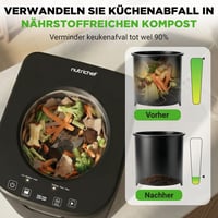 NutriChef električni kućni komposter 3,8 L – Pametni stolni komposter s 2 ugljena filtera, sustavom za uklanjanje neugodnih mirisa, 3 automatska načina rada, uk 2