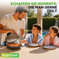 Elektrická pec na pizzu NutriChef s 30 cm kamennou doskou, 1200 W, do 426 °C, horný/spodný ohrev, regulácia teploty, vyberateľný tanier, s príslušenstvom, čierna 9