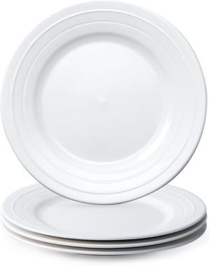 NUTRIUPS set keramičkih plitkih tanjura, 27 cm, bijeli - 4 komada