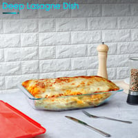 NUTRIUPS 3.8L Lasagne Sütőtál Boroszilikát Üveggel, Fedővel, 38,6x24,2cm 4