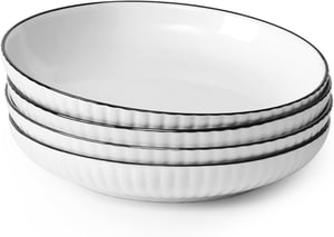 Set boluri pentru paste din ceramică NUTRIUPS - alb, 700 ml, 4 bucăți