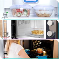 NUTRIUPS 900ml Üveg Ebéddoboz Fedelesedénnyel, Mikrohullámú és Mosogatógépben Biztonságos 5