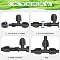 Nuyoah 1/2 Colos Micro Drip T Csatlakozó 13mm Öntözőcsatornához Barbed Tee Elosztó 3