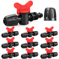 Nuyoah 1/2" Csepegtetőrendszer Zárócsap 10db 13-16mm Csepegtetőcsörhöz Golyóscsap Vízsugár Szabályozó 1