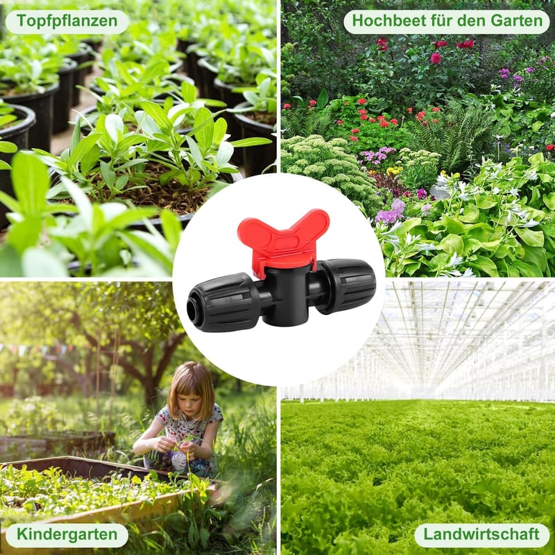 Nuyoah 1/2" Csepegtetőrendszer Zárócsap 10db 13-16mm Csepegtetőcsörhöz Golyóscsap Vízsugár Szabályozó