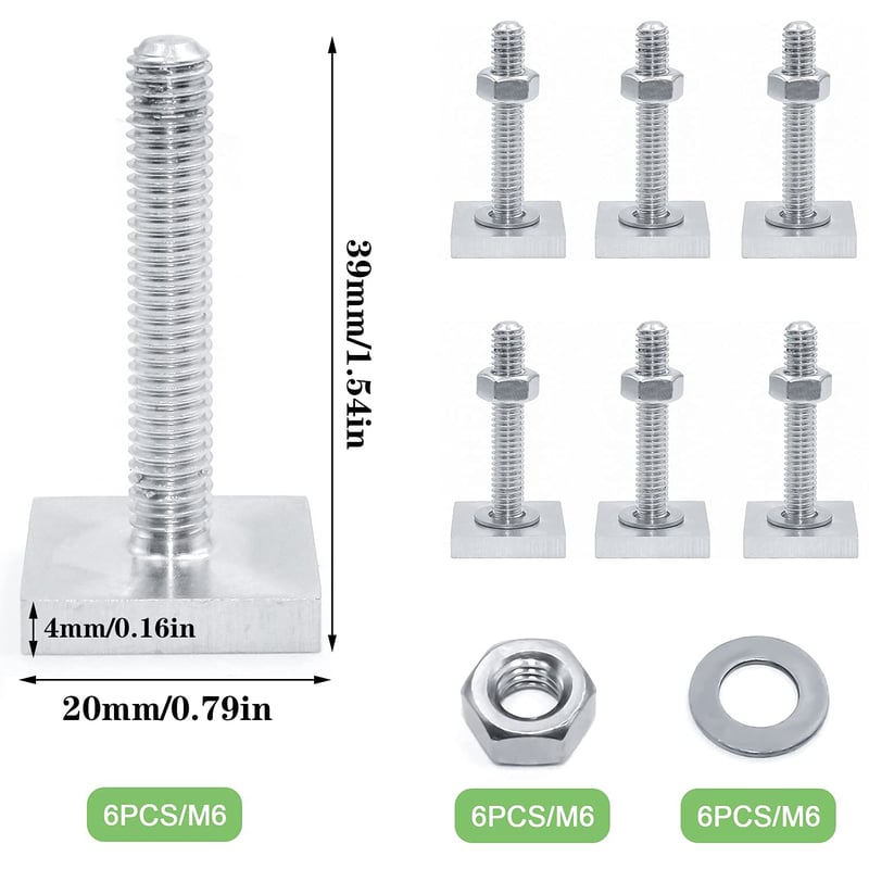 Nuyoah T-Nut M6x35mm Tetőcsomagtartó Adapter Thule Kompatibilis 6db