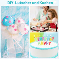 Bețe pentru Cake Pops NVGVUP, 400 bucăți, mâner din hârtie albă, dimensiuni de 8 cm, 10 cm, 12 cm, 15 cm, pentru decorarea prăjiturilor 3
