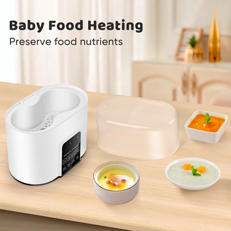NWOUIIAY Cumisüveg Melegítő és Sterilizáló LCD Kijelzővel Gyors Felmelegítés Defrost Funkcióval