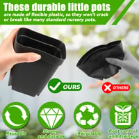 NXPZ 100 buc. Tăvițe de răsaduri din plastic, ghivece pătrate de 7 cm, cu orificii multiple de drenaj, pentru orhidee, cactuși, plante suculente, răsaduri de legume, butași și transplantare 4