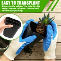 NXPZ 100 buc. Tăvițe de răsaduri din plastic, ghivece pătrate de 7 cm, cu orificii multiple de drenaj, pentru orhidee, cactuși, plante suculente, răsaduri de legume, butași și transplantare 3