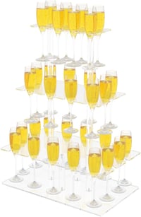 Nynelly 3 szintes pezsgős pohár tartó 32 pohárhoz akril champagne tower 1