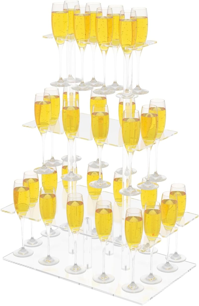 Nynelly 3 szintes pezsgős pohár tartó 32 pohárhoz akril champagne tower
