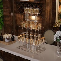 Nynelly 3 szintes pezsgős pohár tartó 32 pohárhoz akril champagne tower 7