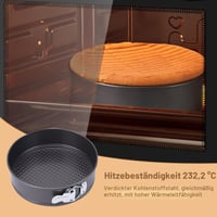 Set 3 Forme de Tort cu Arc NYOSLB - 18 cm / 20 cm / 22 cm, Formă de Copt Rotundă cu Bază Detașabilă, Antiscurgere, pentru Pâine și Tort, Antracit 5