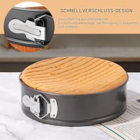 Set 3 Forme de Tort cu Arc NYOSLB - 18 cm / 20 cm / 22 cm, Formă de Copt Rotundă cu Bază Detașabilă, Antiscurgere, pentru Pâine și Tort, Antracit 4