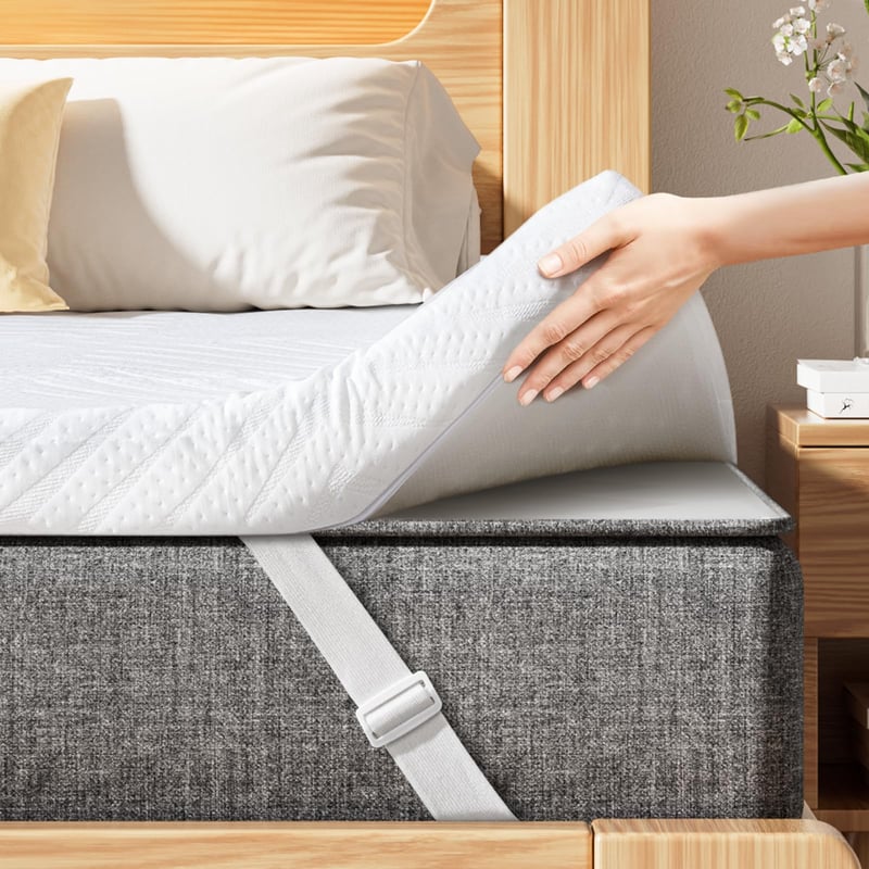 Topper saltea Nytral 180x200 cm H3 H4 7,5 cm spumă cu gel, certificat OEKO-TEX, respirabil și lavabil, pentru canapea extensibilă, pat boxspring, rulotă