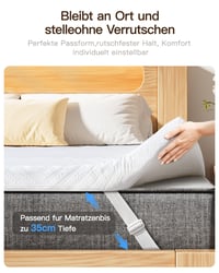 Topper saltea Nytral 180x200 cm H3 H4 7,5 cm spumă cu gel, certificat OEKO-TEX, respirabil și lavabil, pentru canapea extensibilă, pat boxspring, rulotă 5