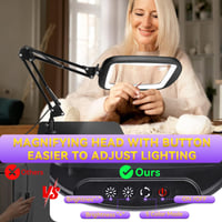 NZQXJXZ Obdĺžniková lupa 10x 30x s lampou a stojanom, 60 LED, 5 režimov svietenia, 4 úrovne jasu, lupa na čítanie bez použitia rúk pre seniorov a klenotníkov 3