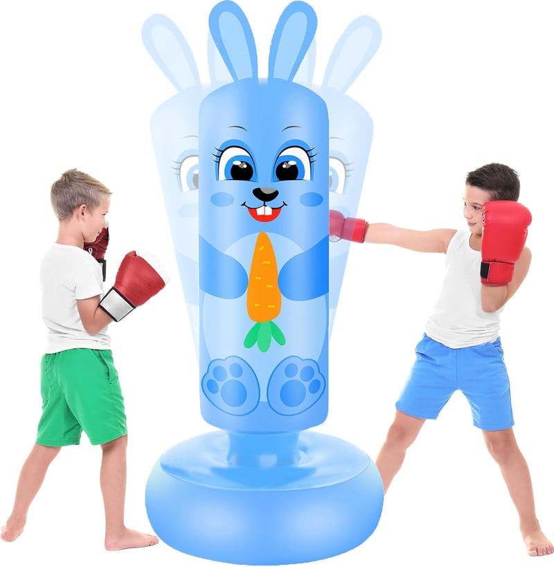 NZQXJXZ 168 cm-es Nyúl Alakú Boxzsák Gyerekeknek, Felfújható Ütőzsák Karatéhoz