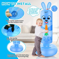 NZQXJXZ 168 cm-es Nyúl Alakú Boxzsák Gyerekeknek, Felfújható Ütőzsák Karatéhoz 5