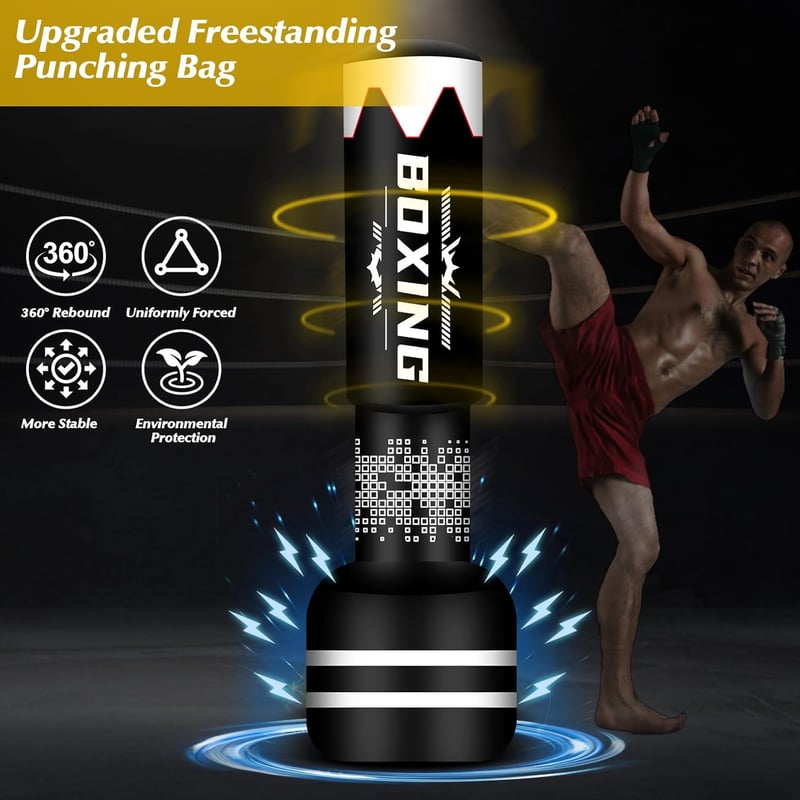 NZQXJXZ 180 cm Álló Boxzsák Edzéshez - Freestanding Punch Bag MMA Muay Thai Edzéshez