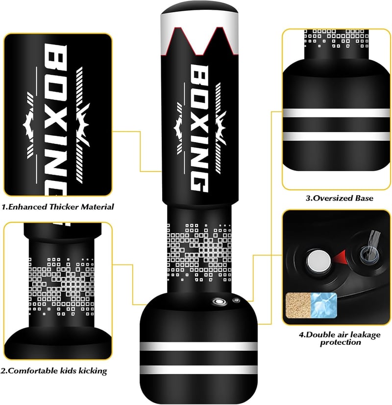 NZQXJXZ 180 cm Álló Boxzsák Edzéshez - Freestanding Punch Bag MMA Muay Thai Edzéshez