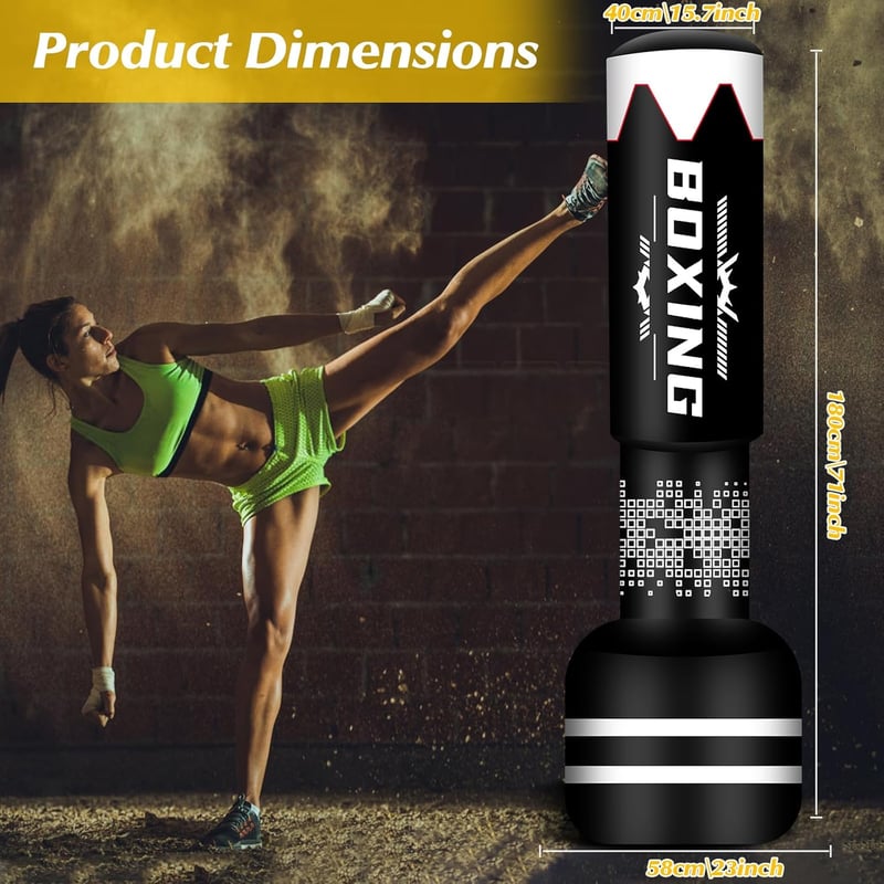 NZQXJXZ 180 cm Álló Boxzsák Edzéshez - Freestanding Punch Bag MMA Muay Thai Edzéshez