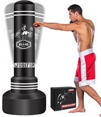 NZQXJXZ 180 cm Álló Boxzsák Felnőtteknek - Nehéz Ütőzsák PVC Anyagból, Vízzel/Homokkal Tölthető Talppal - Kickbox, MMA, Muay Thai, Taekwondo 1