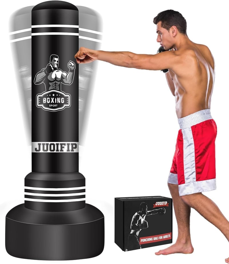 NZQXJXZ 180 cm Álló Boxzsák Felnőtteknek - Nehéz Ütőzsák PVC Anyagból, Vízzel/Homokkal Tölthető Talppal - Kickbox, MMA, Muay Thai, Taekwondo