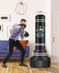 NZQXJXZ 180 cm Álló Boxzsák Felnőtteknek - Nehéz Ütőzsák PVC Anyagból, Vízzel/Homokkal Tölthető Talppal - Kickbox, MMA, Muay Thai, Taekwondo 2