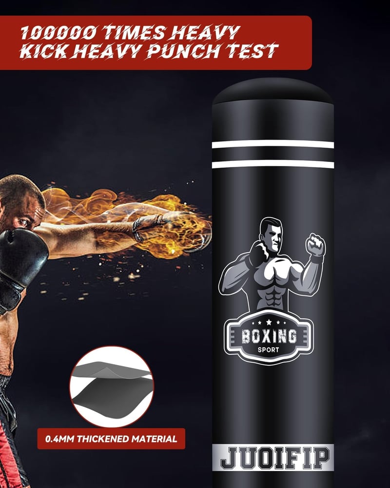 NZQXJXZ 180 cm Álló Boxzsák Felnőtteknek - Nehéz Ütőzsák PVC Anyagból, Vízzel/Homokkal Tölthető Talppal - Kickbox, MMA, Muay Thai, Taekwondo