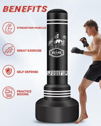 NZQXJXZ 180 cm Álló Boxzsák Felnőtteknek - Nehéz Ütőzsák PVC Anyagból, Vízzel/Homokkal Tölthető Talppal - Kickbox, MMA, Muay Thai, Taekwondo 4
