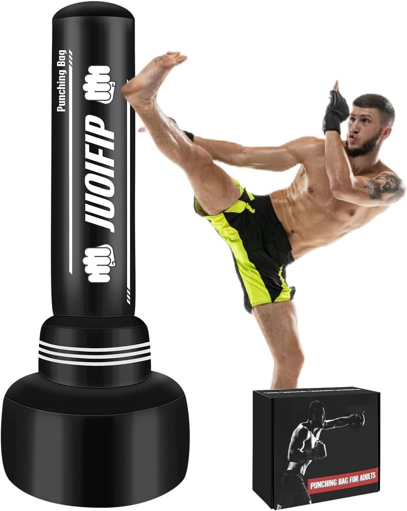 NZQXJXZ 180 cm Felnőtt Szabadon Álló Boxzsák - Felfújható Edzőzsák MMA, Muay Thai és Fitness Edzéshez, PVC Anyagból - b, 180 cm, Punching bag