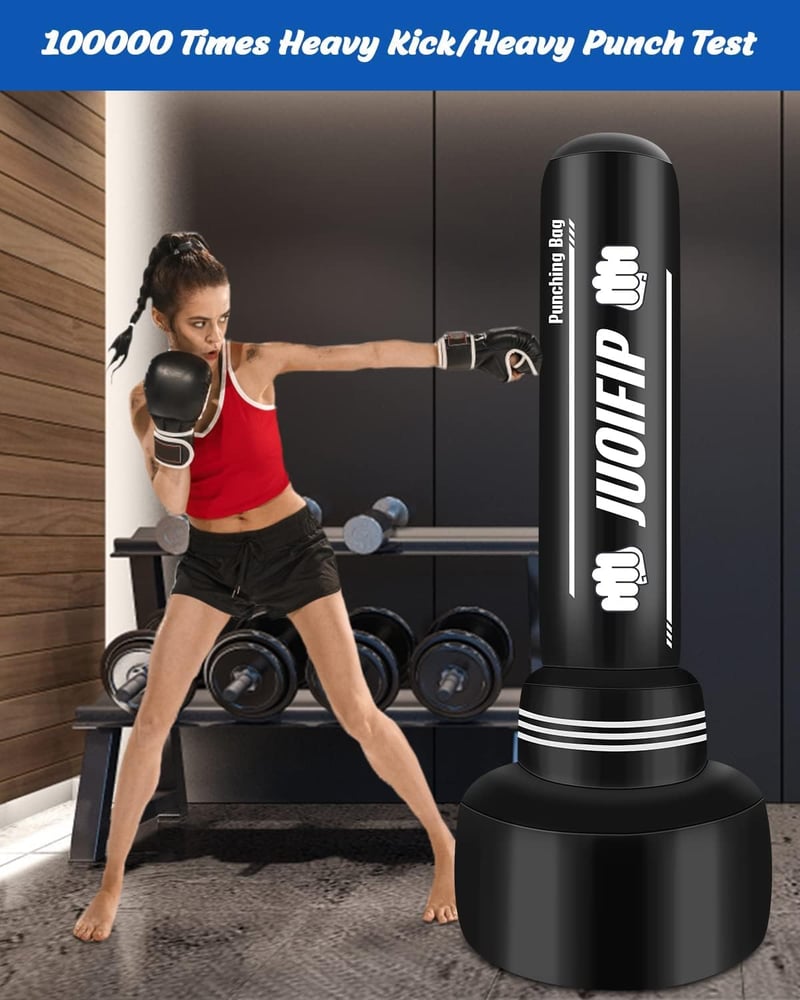 NZQXJXZ 180 cm Felnőtt Szabadon Álló Boxzsák - Felfújható Edzőzsák MMA, Muay Thai és Fitness Edzéshez, PVC Anyagból - b, 180 cm, Punching bag