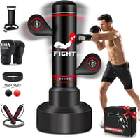 NZQXJXZ 180cm Álló Boxzsák Felnőtteknek Boxkesztyűvel, Pumpa és Reflexlabdával - Style 1 1
