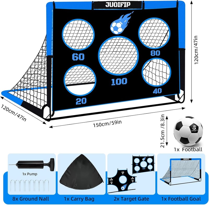 NZQXJXZ 3 az 1-ben gyerek futballkapu 150x120 cm cserélhető hálóval és labdával
