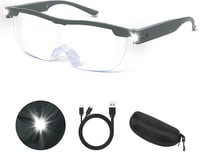 NZQXJXZ 300% Nagyító Szemüveg LED Világítással - USB Tölthető, Kéznélküli, Kékfény Szűrős Olvasó Nagyító Időseknek, Hobbikhoz, Kézművességhe 1
