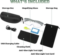 NZQXJXZ 300% Nagyító Szemüveg LED Világítással - USB Tölthető, Kéznélküli, Kékfény Szűrős Olvasó Nagyító Időseknek, Hobbikhoz, Kézművességhe 6