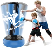 NZQXJXZ álló felfújható boxzsák gyerekeknek boxkesztyűkkel - 160 cm - kék 1